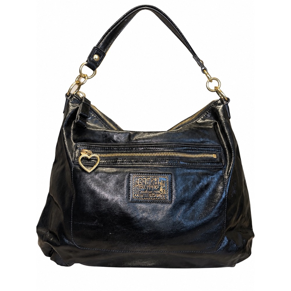 Coach Poppy Black Patent Leather Hobo Bag 2012